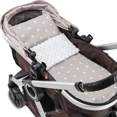 Produktbild von Kinderwagendecke Baby Winterdecke mit Plüschstoff 75x60 cm + Kissen 35x30 cm - Kinderdecke Kuscheldecke Kinderwagen Decke für Kinder Neugeborene Outdoor Babydecke Schmusedecke 3. Sternen