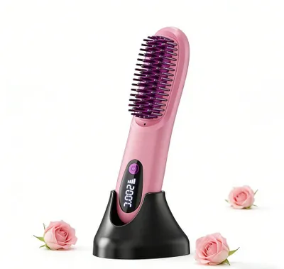 Produktbild von Kurzhaar-Stylingbürste, professionelle Stylingbürste,Drei Temperaturstufen für alle Haartypen,Stylingbürste speziell für kurze Haare entwickelt