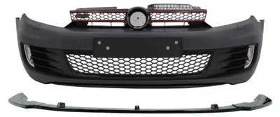 Image de Pare-chocs pour VW Golf VI (Golf 6) 2008-2013, extension de lèvre et spoiler noir, style GTI.