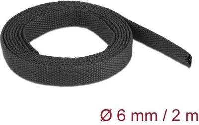 Image de DELOCK Gewebeschrumpfschlauch 2 m x 6 mm schwarz