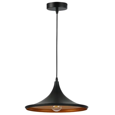 Produktbild von MasterLED Pendelleuchte Mezo Ø36cm E27 Schwarz-Gold – Hängelampe für Esszimmer, Küche & Wohnzimmer