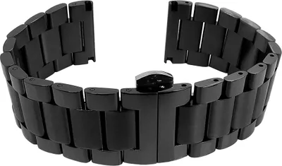 Produktbild von Minott > Uhrenarmband schwarz Edelstahl > Butterflyschließe , Stegbreite:16mm