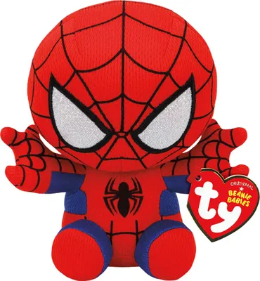 Zdjęcie produktu dla Lalka Pluszowa Ty Beanie Babies Marvel Spiderman 15 cm – Idealny Przyjaciel do Zabawy i Kolekcji!