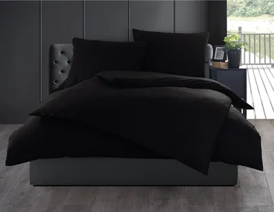 Produktbild von Baumwollbettwäsche Farbe Schwarz