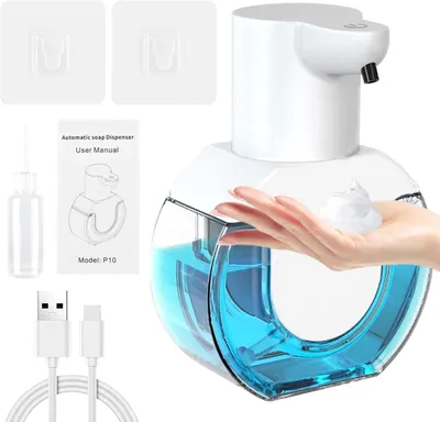 Produktbild von AIORBER Automatischer Seifenspender mit Sensor, 420ml Schaumspender, USB-C aufladbar, Wand- oder Standmontage Weiß