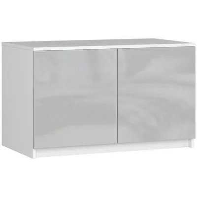 Produktbild von Akord Anbauschrank 2-Türig Weiß Metallic Hochglanz 90X51X55 Cm