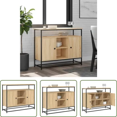 Produktbild von The Living Store Sideboard Sonoma-Eiche 100x35x80 cm Holzwerkstoff