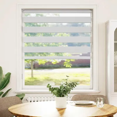 Obrázek produktu pro vidaXL Dvojitá roletka, bílá, 105 x 100 cm, šířka látky 100,9 cm, polyester