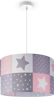 Produktbild von Kinderlampe Deckenlampe LED Pendelleuchte Kinderzimmer Lampe Sternen Motiv E27 Leuchten Farbe / Größe Pink (Ø45.5cm)