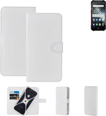 Produktbild von K-S-Trade Handy Hülle Schutz Hülle kompatibel mit Ulefone Armor X3 Cover Case Bookstyle Bumper weiß 1x
