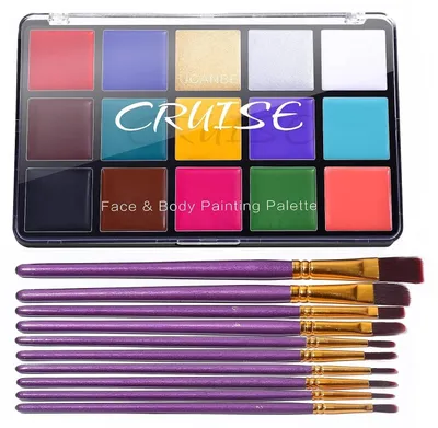 Image de Kit de maquillage pour le théâtre, comprenant 15 couleurs et 10 pinceaux