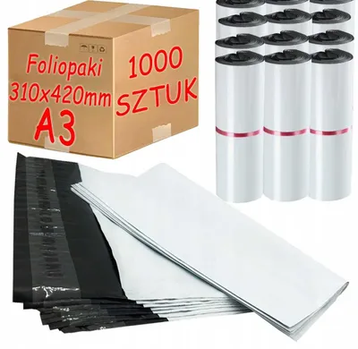 Zdjęcie produktu dla Foliopaki Kurierskie Białe A3 310x420mm - 1000 szt.