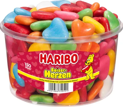 Immagine prodotto di Cuori di meringa Haribo ricoperti di schiuma di zucchero fruttati 1050g