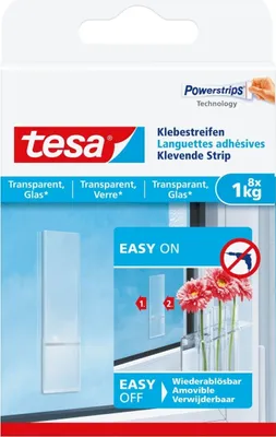 Zdjęcie produktu dla Paski samoprzylepne do powierzchni transaprenowych i szkła (1 kg) Opakowanie 15 sztuk