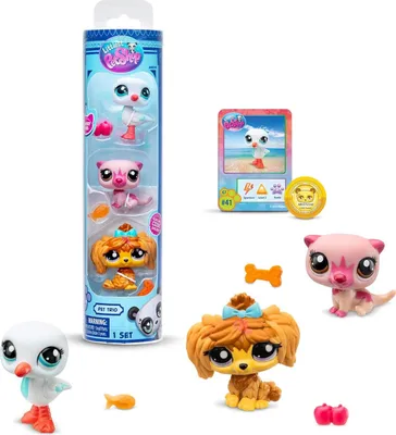 Produktbild von Littlest Pet Shop 3 Figuren in der Röhre - Otter, Schäferhund, Seemöwe
