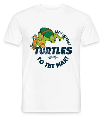 Produktbild von Spreadshirt Ninja Turtles Skatboarding Turtles Männer T-Shirt, S, Weiß