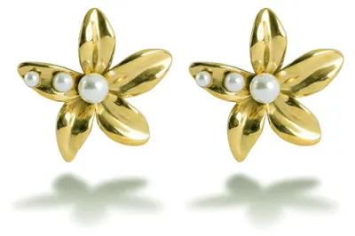 Produktbild von Blumenohrringe mit echten Perlen Virexia Gold VWE260672G