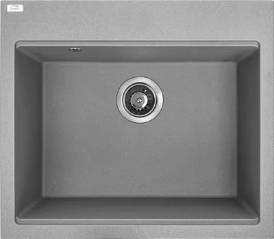 Produktbild von BADLAND BADLAND Spülbecken Granitspüle Einzelbecken TAU 50x57 Grau | Siphon im SET!