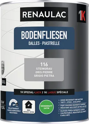 Produktbild von RENAULAC Bodenfliesenfarbe seidenmatt steingrau 2.5 l