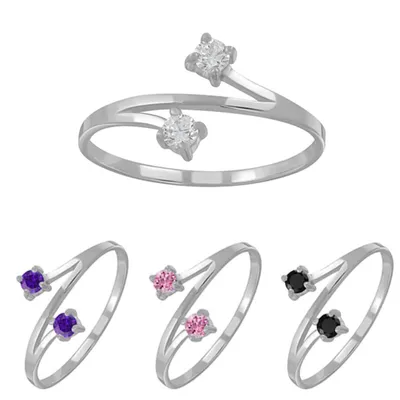 Produktbild von Silber Ring mit Zirkonia 52 (16.5 mm Ø) Schwarz