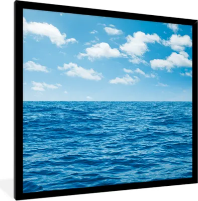 Produktbild von MuchoWow® MuchoWow® Gerahmtes Poster Meer - Wolken - Blau 40x40 cm - Poster mit zchwarzem Bilderrahmen - Mit Rahmen - Wanddekoration Schlafzimmer