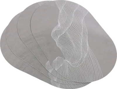 Immagine prodotto di 4 tovagliette ovali, antiscivolo, lavabili, in Finto cuoio per ristoranti, cucine, hotel, 45,7 x 30,5 cm