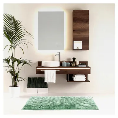 Produktbild von Badematte 50x70 cm Badvorleger Badteppich rutschfest Grün