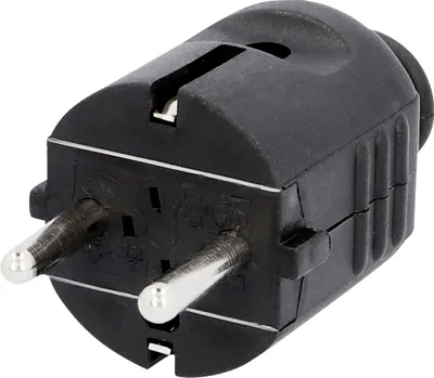 Produktbild von Schutzkontakt-Stecker mit Knickschutz, schwarz