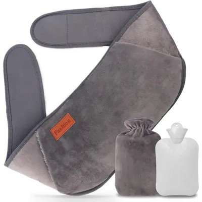 Image de Ceinture pour bouillotte 1L, modèle 3 en 1, bouillotte portable en PVC avec housse grise