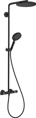 Produktbild von Showerpipe Raindance Select S m Theromostat Ecos Comfort mattschwarz mattschwarz 1jet PowderRain