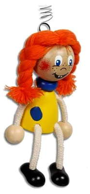 Produktbild von Schwingfigur Pipi mit Zöpfen, ca. 16 cm, Holz