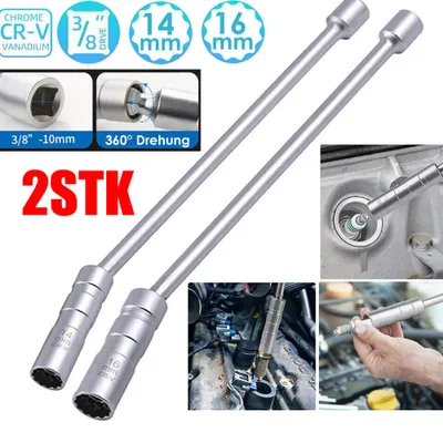 Produktbild von Magnet Zündkerzenschlüssel 14mm 16mm 3/8" Zündkerzen Glühkerzen Zwölfkant 291mm