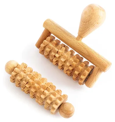 Produktbild von Gesichtsmassageroller aus Holz für Maderotherapie