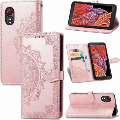 Produktbild von König Design Hülle kompatibel mit Samsung Galaxy Xcover 5 / 5s Kunstleder Handyhülle - Handy Case Rosa