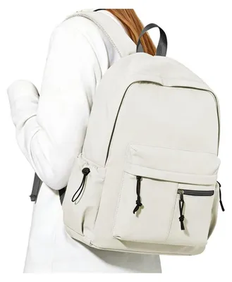 Image de Sac à dos pour adolescents, filles et garçons, léger, imperméable, compartiment pour ordinateur portable, 43x32x14 cm, couleur beige