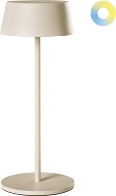 Produktbild von BELIANI LED Tischlampe Beige Metall 37 cm Hoch Aufladbar Kabellos mit USB-C-Ladefunktion Modernes Design für Outdoor Indoor Garten Terrasse Balkon