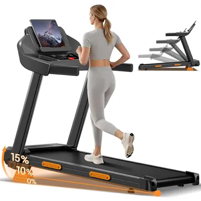 Produktbild von LONTEK Laufband für Zuhause mit 15 % Steigung, 12KM/H Treadmill , 3,0 PS Motor, Belastung 136KG