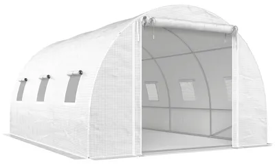 Zdjęcie produktu dla Namiot foliowy do uprawy roślin, z drzwiczkami i oknami z siatki | Kolor: Biały | Wymiary: 300x396x200 cm