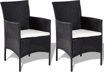 Produktbild von vidaXL 4-tlg. Garten-Lounge-Set mit Auflagen Poly Rattan Schwarz