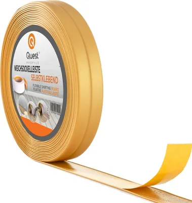 Obrázok produktu pre QUEST Mäkká samolepiaca lišta 10x10mm pre kuchyňu a kúpeľňu Bend PVC tesniaca páska Joint Tesnenie pásky Gold5m