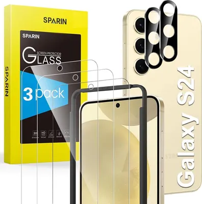 Produktbild von SPARIN Samsung Galaxy S24 Panzerglas Schutzfolie 3+2 Stück 9H Klar Transparent