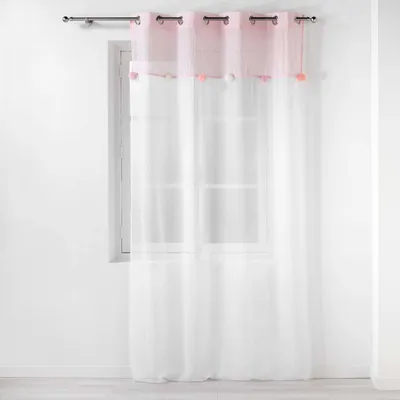 Obrázok produktu pre Detská záclona ELFIKA s očkami a bambuľkami, 140 x 240 cm