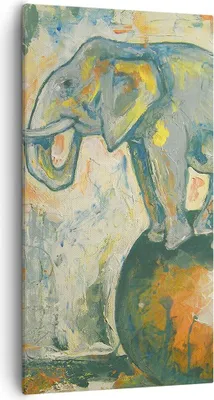 Produktbild von Bild auf Leinwand - Leinwandbild - Elefant Abstraktion - 55x100cm - Wand Bild - Wanddeko - Leinwanddruck - Bilder - Kunstdruck - Wanddekoration - Leinwand bilder - Wandkunst - PA55x100-3566