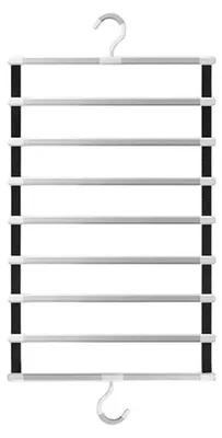 Hosenbügel, 8 Stangen, 2 Haken, Aluminium, drehbar, 5 kg
