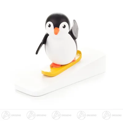 Produktbild von Miniatur Pinguin Snowboardfahrer  Höhe ca 4,5 cm NEU