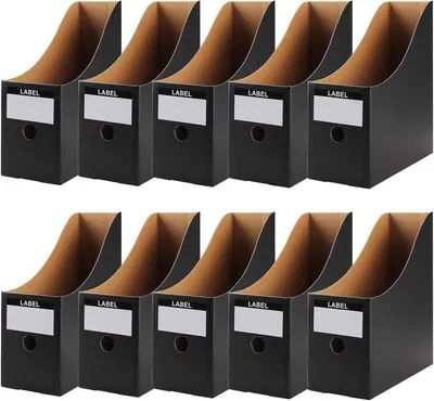 Produktbild von Zeitschriftenhalter Set von 10 Stück, A4, faltbar, Kraftpapier, für Büro und Zuhause