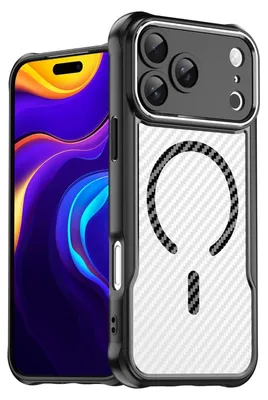 Produktbild von Für Apple iPhone 17 Pro Max Design Carbon MagSafe Translucent Hülle Schwarz