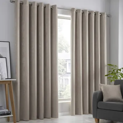 Obrázok produktu pre Prírodné záclony - 229 x 229 cm - Zatemňujúce závesy s očkami do spálne a obývačky