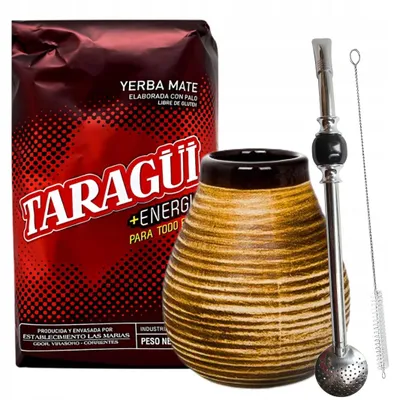 Zdjęcie produktu dla Zestaw Taragui Energia Yerba Mate z Akcesoriami - Tykwa i Bombilla
