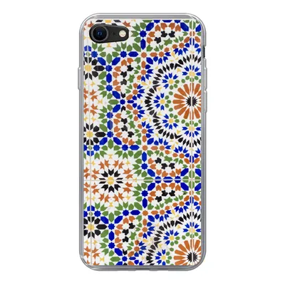 Produktbild von MuchoWow® Handyhülle Schutzhülle Hülle für iPhone SE 2020 Ein Mosaikdetail mit vielen verschiedenen Formen Silikon Softcase Handy Hülle - Kartenbesitzer